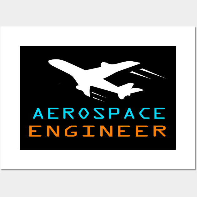 aerospace engineer tee shirt airplane engineering Wall Art by PrisDesign99